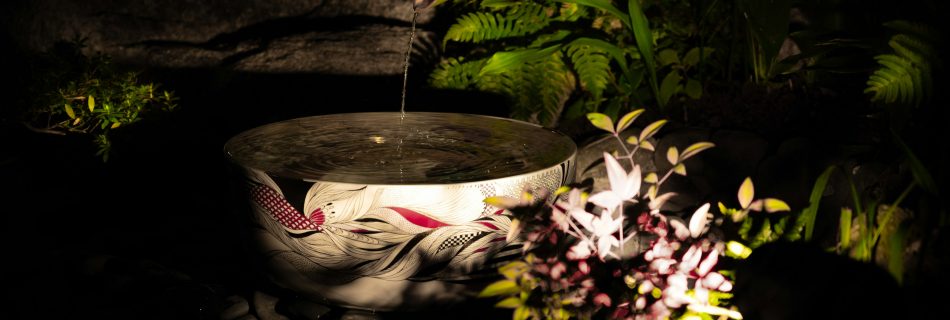 japanese water bowl, water bowl backyard garden